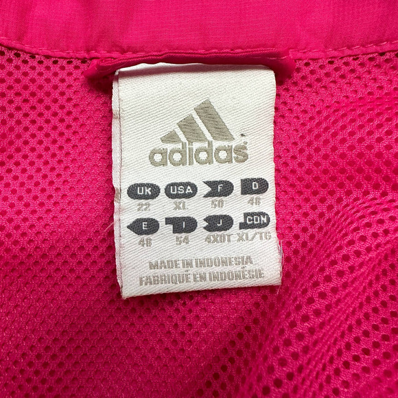 Adidas Classic Retro Vintage 2010 Pink Reflective Stripe Track Jacket Size XL - Picture 10 of 12